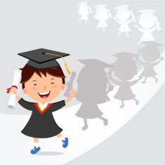 Happy boy graduation march