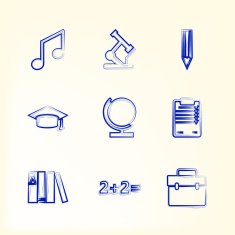 Sketch with icons for education