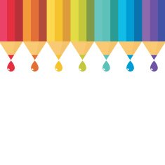 Set of colored pencil vector illustration