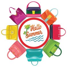 Multi-coloured fashion women's handbag Circle composition Summer