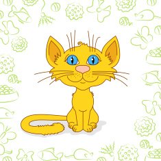 Ginger cat is sitting
