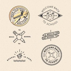 Vector set vintage school labels