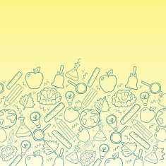back to school - vector background with education icons