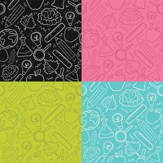 back to school seamless pattern set