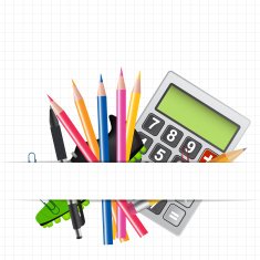 School theme background with different tools Vector illustration N2