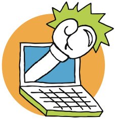 Cyber Bully Punching Laptop