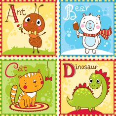 Illustrated alphabet letter and object