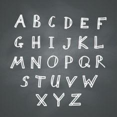 Alphabet on Chalkboard N3