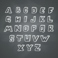 Alphabet on Chalkboard N4