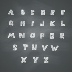 Alphabet on Chalkboard N5