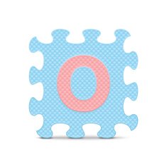 Vector letter "O" written with alphabet puzzle