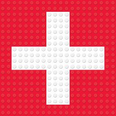First Aid Symbol created from building toy bricks