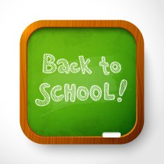 Vector wooden school board with green background