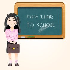 student near blackboard vector