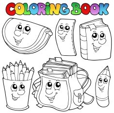 Coloring book school cartoons 1