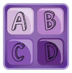 Square-shaped alphabet letters