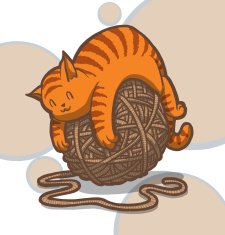 Cute cat with a clew vector