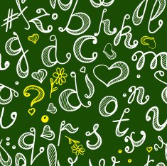 letters written in chalk on a blackboard - seamless pattern