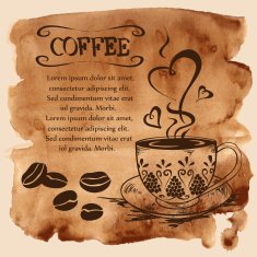 Coffee cup on a watercolor background