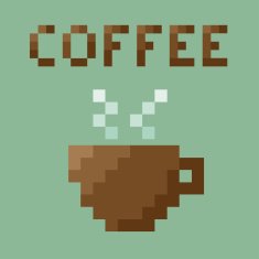 Retro Coffee Cup 8 bit Pixel concept