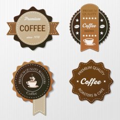 Four Coffee Labels With Text