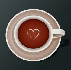 Coffee cup with a heart