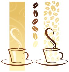Steaming fresh coffee
