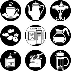 coffee shop icons reversed