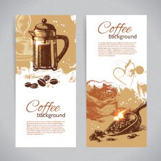 Banner set of vintage coffee backgrounds Menu for restaurant c