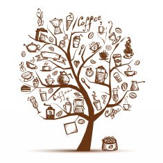 Coffee time Art tree for your design