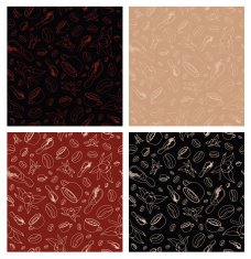 Coffee themed seamless background patterns