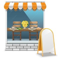 Vector Cafe with Billboard