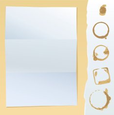 Folded Paper and Coffee Stains