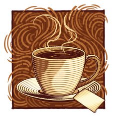 hot fresh coffee with a blank label