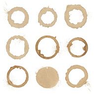 vector collection of natural coffee stains