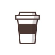 Disposable coffee cup modern minimal flat vector icon
