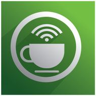 White cup of coffee and WiFi