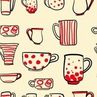 Set cups vector