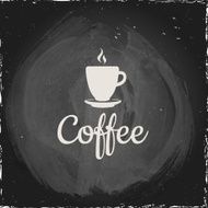 Vector Illustration on blackboard with coffee cup