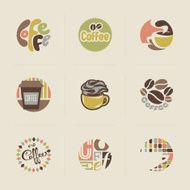 Retro coffee emblems - set of vector design elements