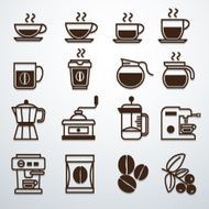 Coffee icons set vector