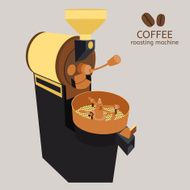 Coffee roasting machine isolated vector
