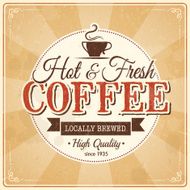 Vintage coffee poster with grunge effects