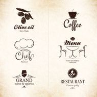 Label set for restaurant menu design