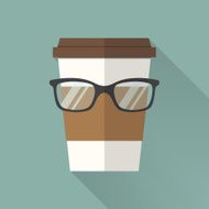 coffee cup icon with glasses