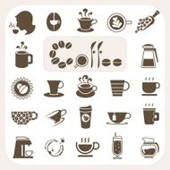 Coffee collection Vector icons set
