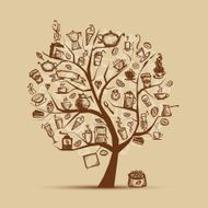 Coffee time Art tree for your design N2