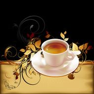 cup of coffee with ornate elements N2