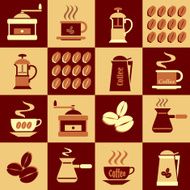 background with coffee icons