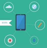 vector falt design infographics with smartphone and icons